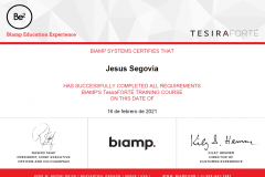 BIAMP_Curso_de_certificacion_TesiraFORTE-TesiraFORTE_Certificate_12148